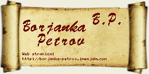 Borjanka Petrov vizit kartica